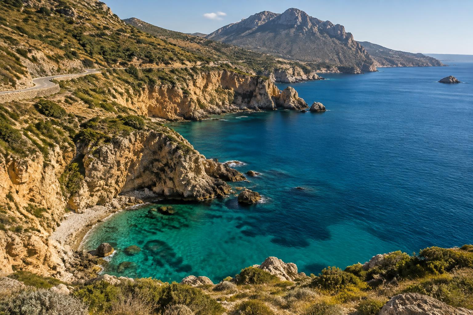 Falaises, criques turquoise et route panoramique de la côte oranaise